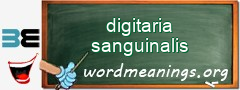 WordMeaning blackboard for digitaria sanguinalis